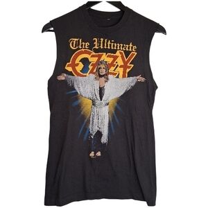 The Ultimate Ozzy Sleeveless Black Graphic Tee 1986